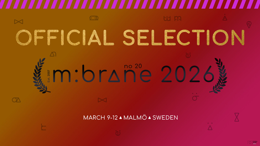 Illustrasjon. Official Selection. no 20 m:brane 2026. March 9-12. Malmö. Sweden.